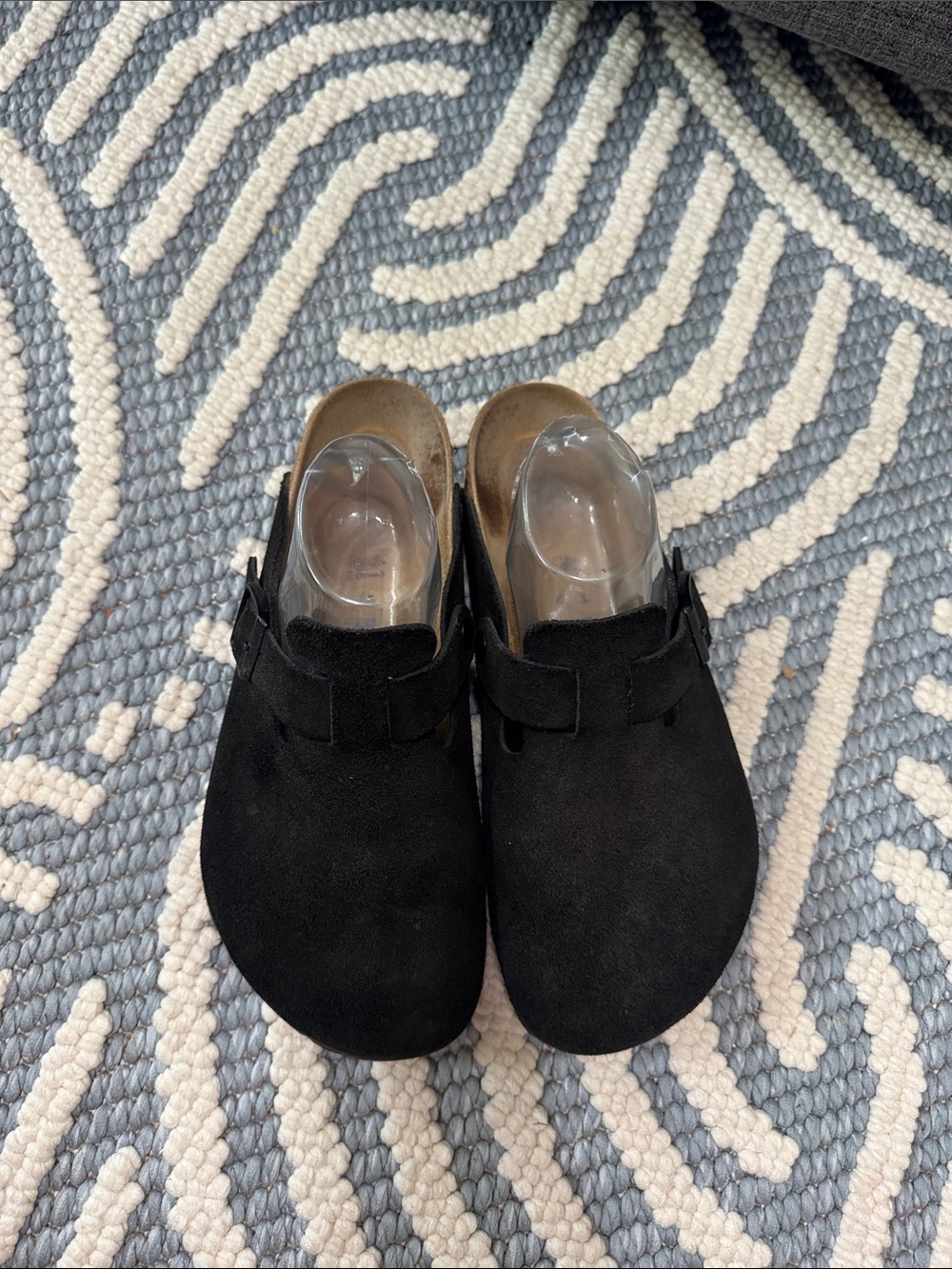 Birkenstock Boston Soft Footbed Black Suede Clogs EU 41 Women's 10 10.5 - Picture 2 of 7